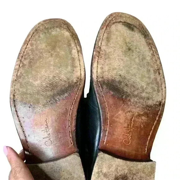 Cole Haan Mens Black Leather Shoe Size 11.5 Lace Up Oxford. - Picture 3 of 6